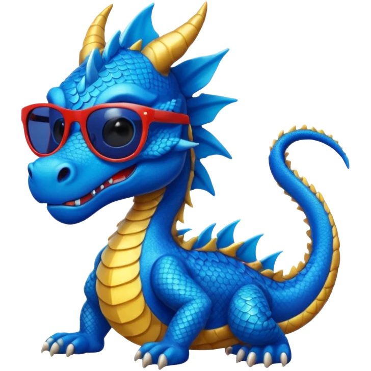 blue dragon wearing sunglasses emoji
