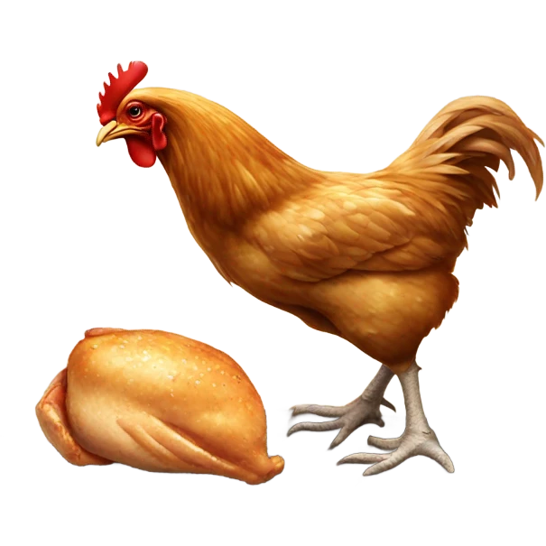 Chicken eating chicken emoji