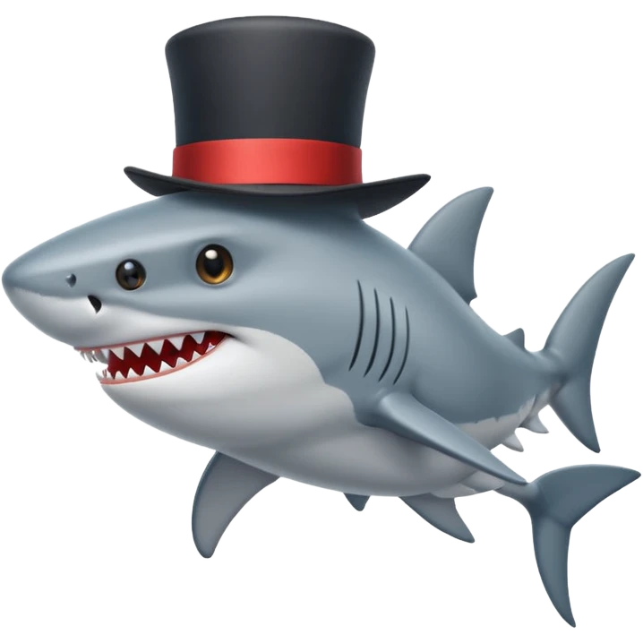 Shark with a top hat emoji