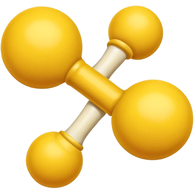 A yellow bone with two yellow balls below  emoji