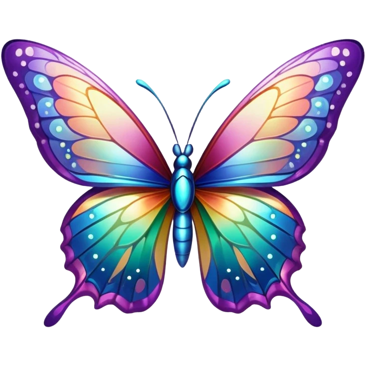 Iridescent butterfly with colorful shimmering wings emoji