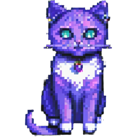 gem cat in pixel art style emoji