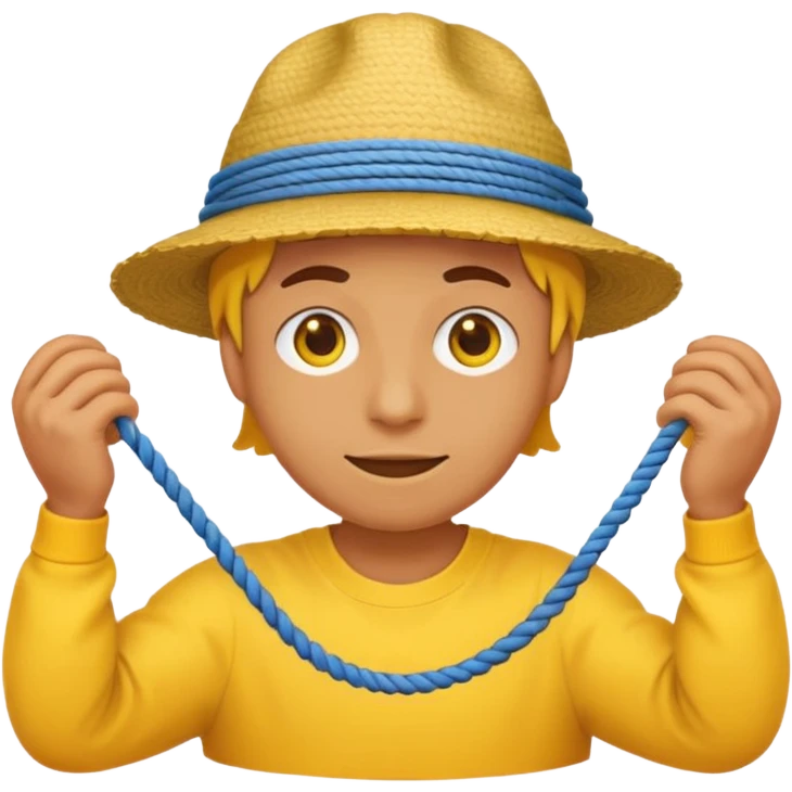can you make a generic emoji of an individual (who works on a dock, but do not generate the dock itself) holding a rope neatly coiled in their hands? I do not want an emoji of a human person. Can it be a yellow emoji of a circular head like the original emojis? emoji