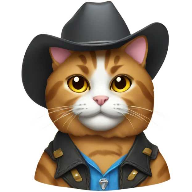 Cat wearing cowboy hat emoji