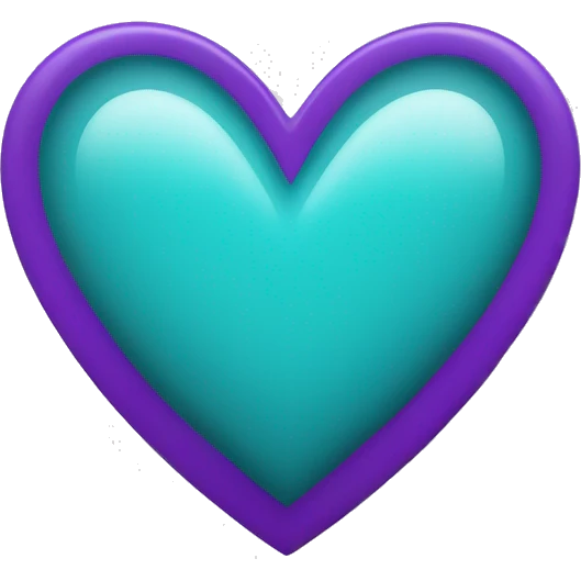 Teal and Purple Heart  emoji