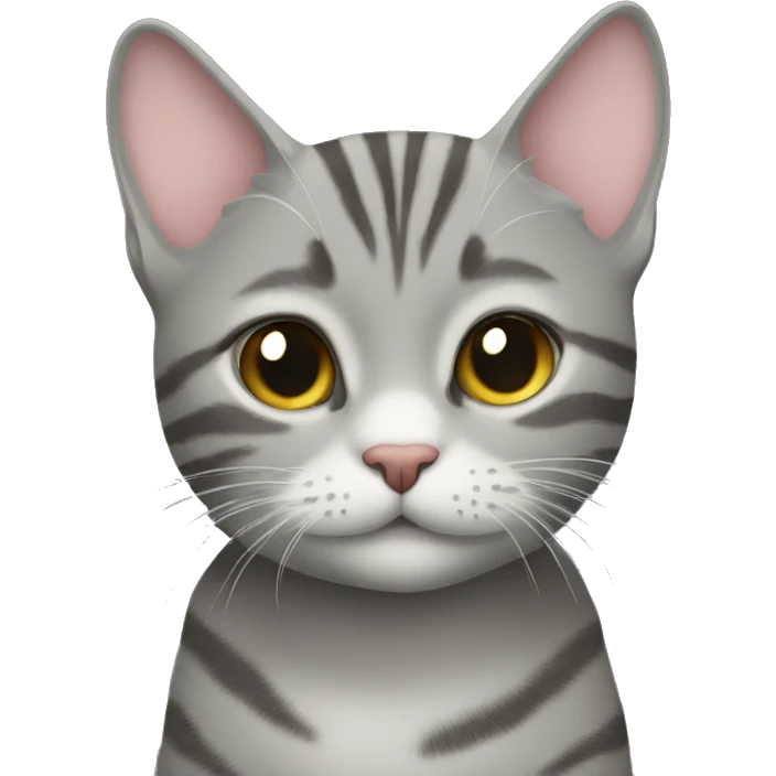 Grey tabby cat giving a kiss  emoji