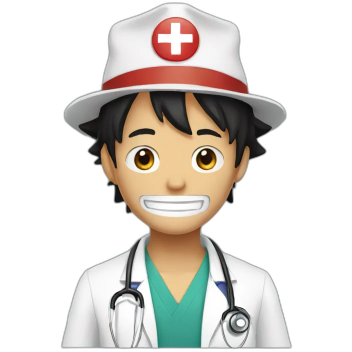 luffy as a doctor emoji