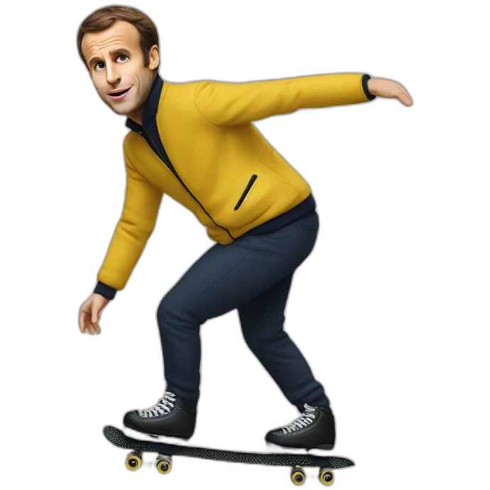 Macron qui fait du skate emoji