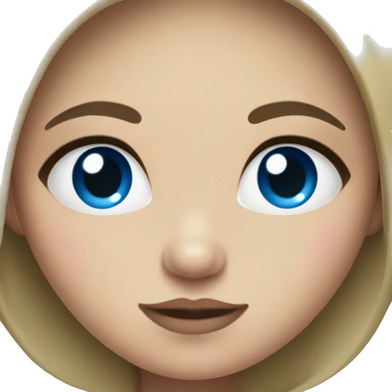 a plump girl with blue eyes and dark hair emoji