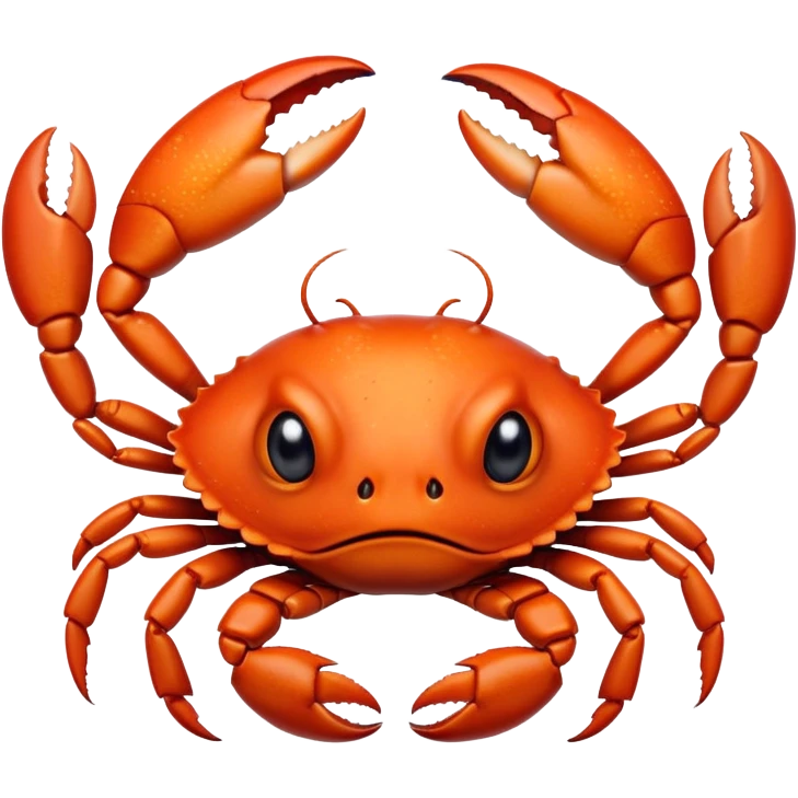 A crab with a “pien” (teary-eyed, sad) facial expression. emoji