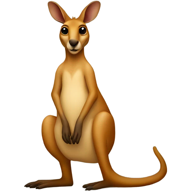 The kangaroo sits on the letter F and also should be red dot emoji