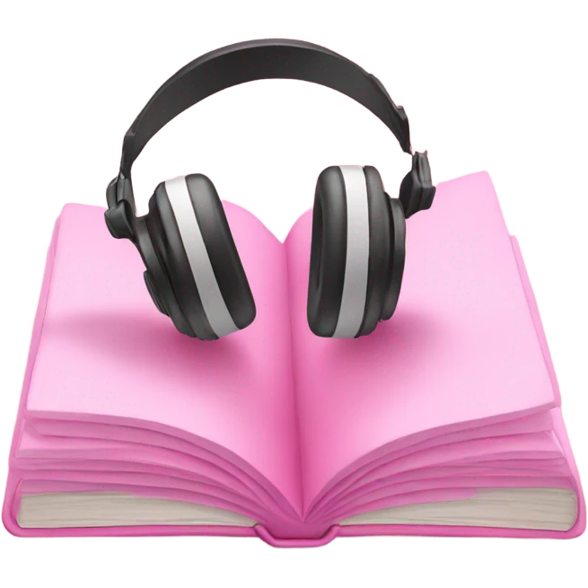 Pink Book with head phones emoji