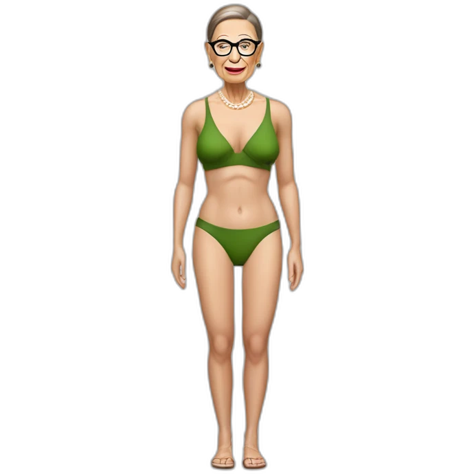 sexy ruth bader ginsburg wearing only a bikini bottoms no top exposed (full body, ios17) emoji