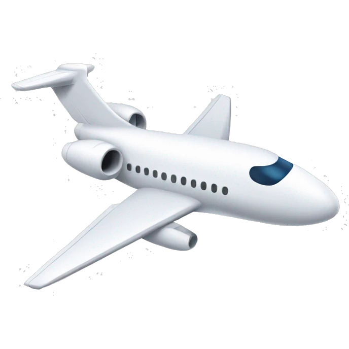 White rounded jet plane emoji