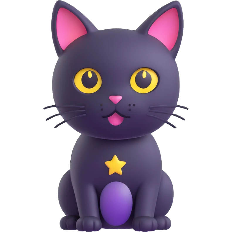 starry-eyed cat, 3d emoji style emoji