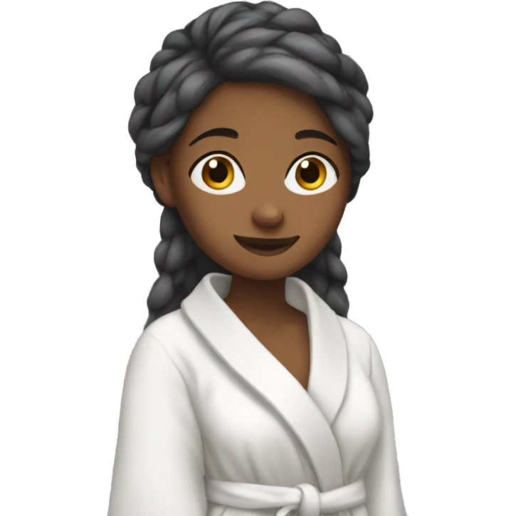 girl wearing bath robe washing her hair emoji