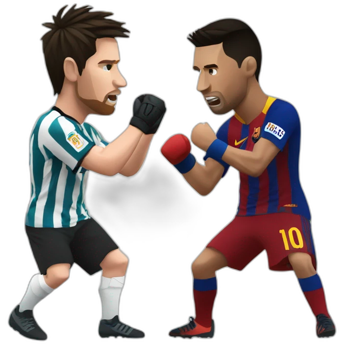 Messi Ronaldo fight  emoji