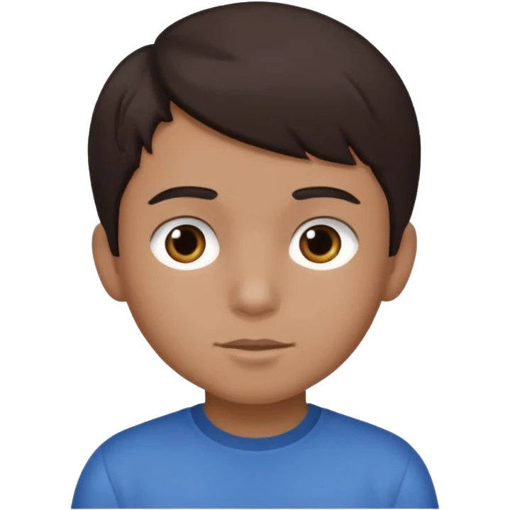 Dark brown hair, make the boy mixed race and is a boy emoji