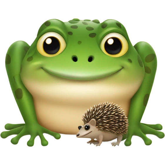 Frog beside hedgehog  emoji