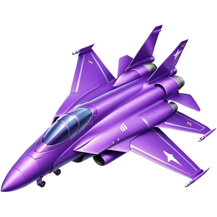 Sparkly purple fighter jet emoji