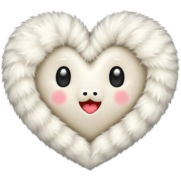 white fur heart, large clumps of wool emoji
