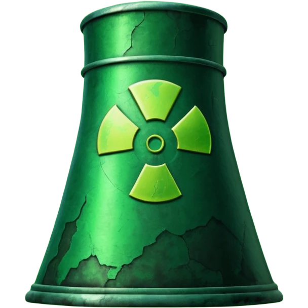 nuclear power plant with a green radioactive glow, realistic, option 5 emoji