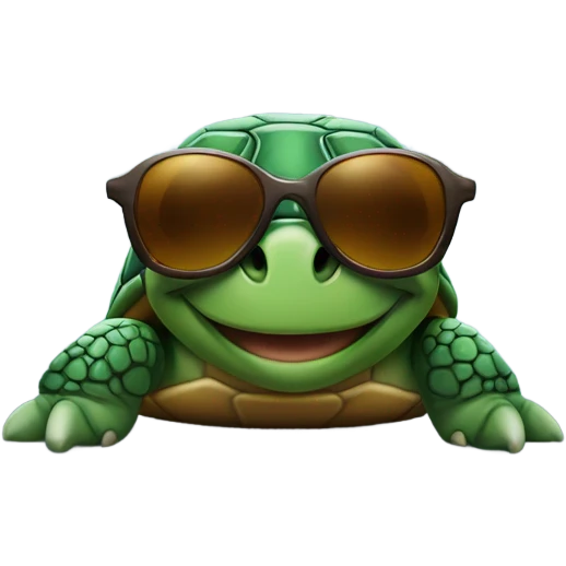 Turtle wearing sunglasses emoji