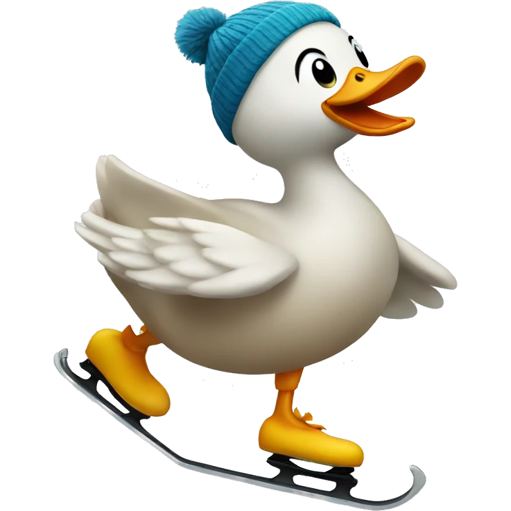 Duck ice skating emoji