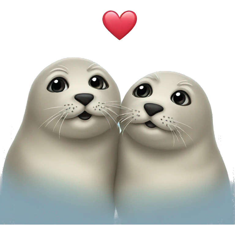 two seals in love  emoji