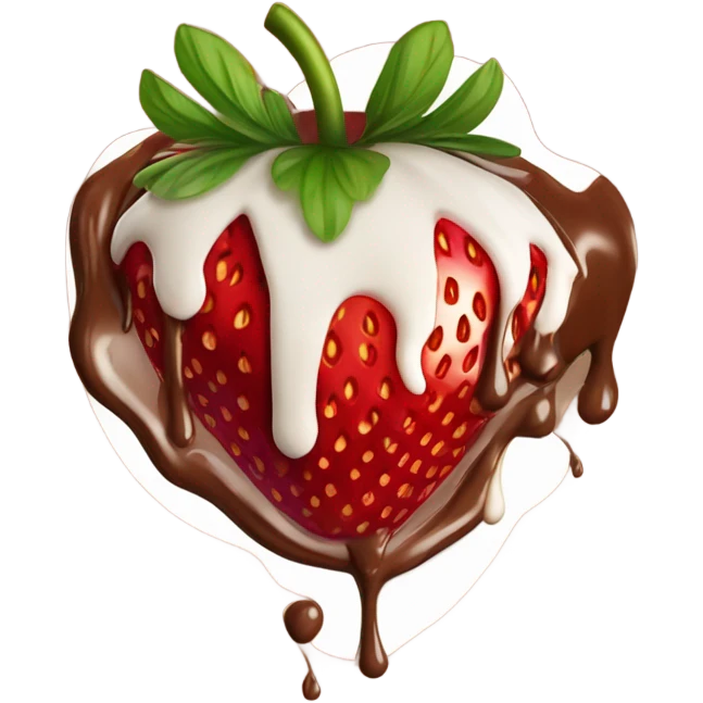 strawberry with chocolate emoji