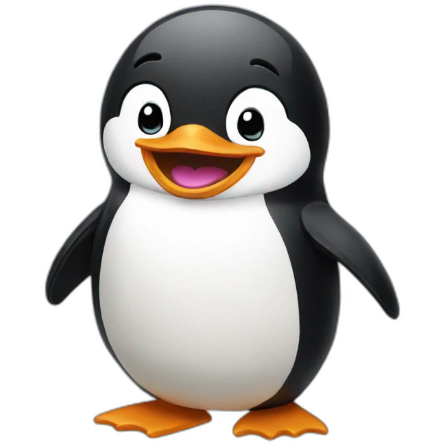 Laughing penguin emoji