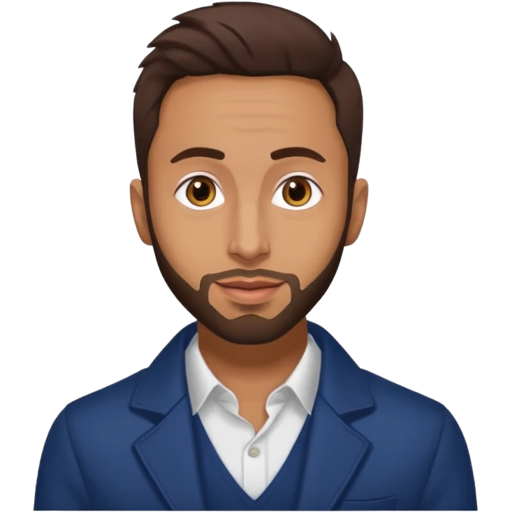 Anwar Jibawi with dark brown hair emoji