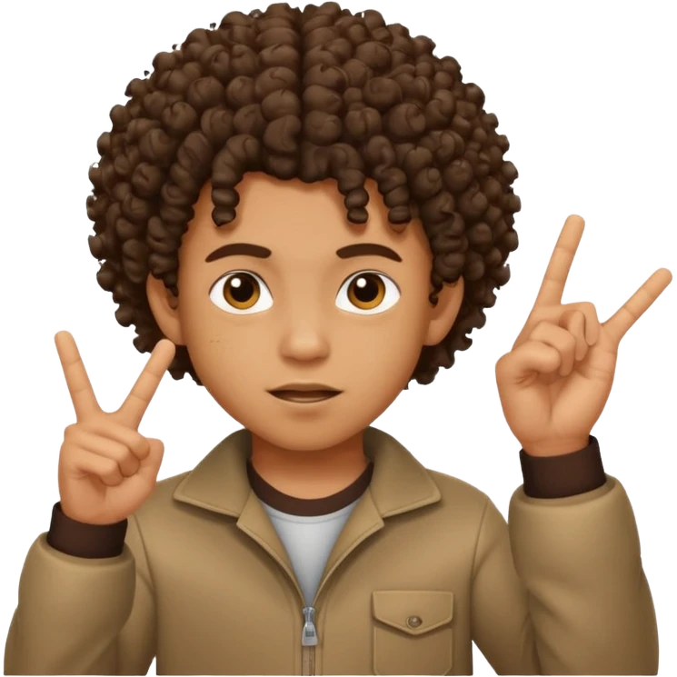Ragazzo mulatto col coi ricci che manda a fanculo emoji