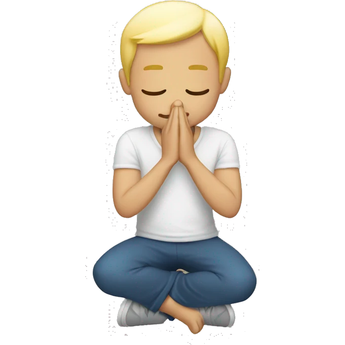 blonde man kneeling praying  emoji