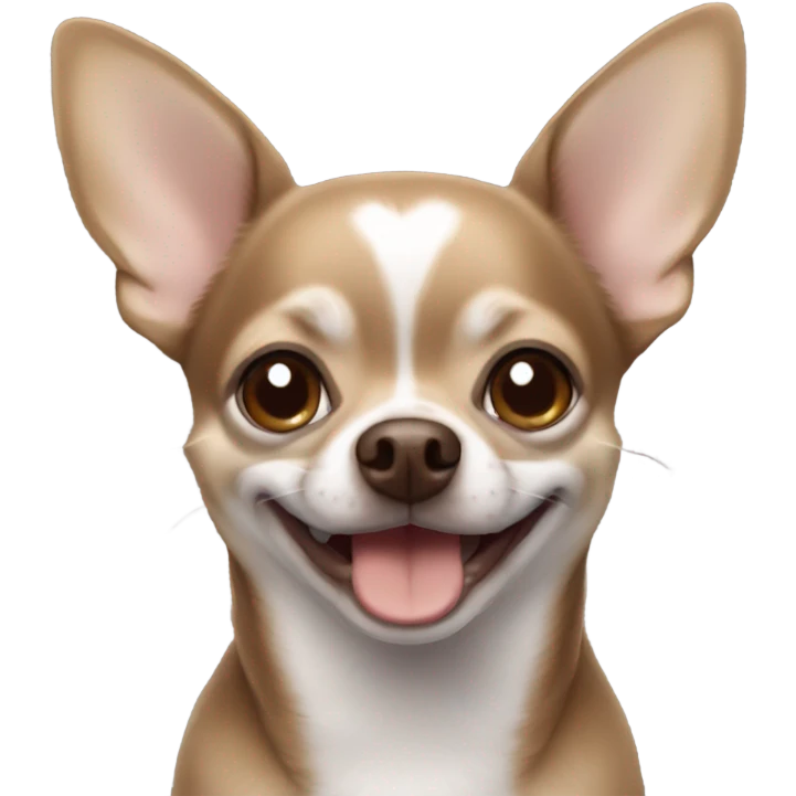 brown grey chihuahua smiling  emoji
