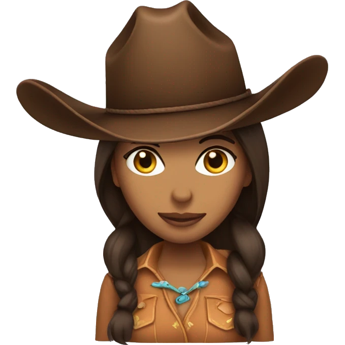 brunette cowgirl hat emoji
