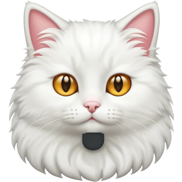 A cute white fluffy cat emoji