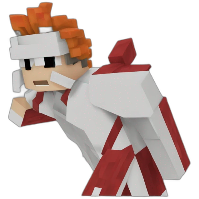 Kurosaki Ichigo minecraft style emoji