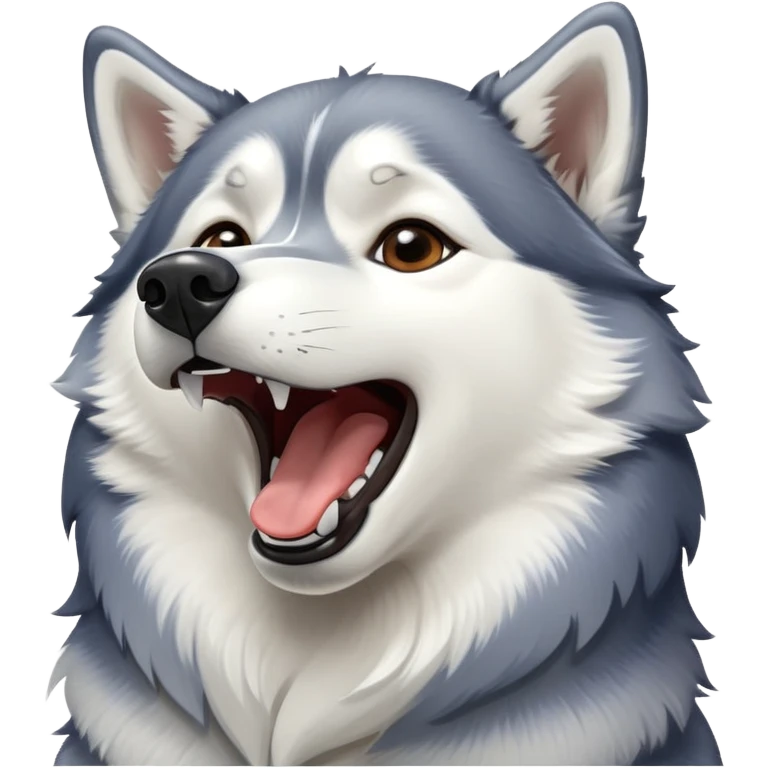 Husky howling in celebration emoji