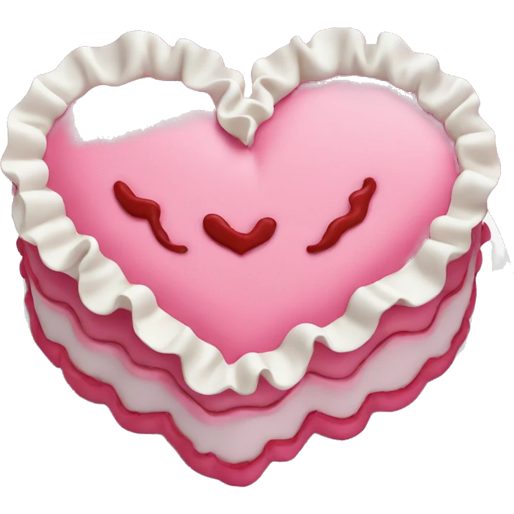 Ruffle heart cake emoji