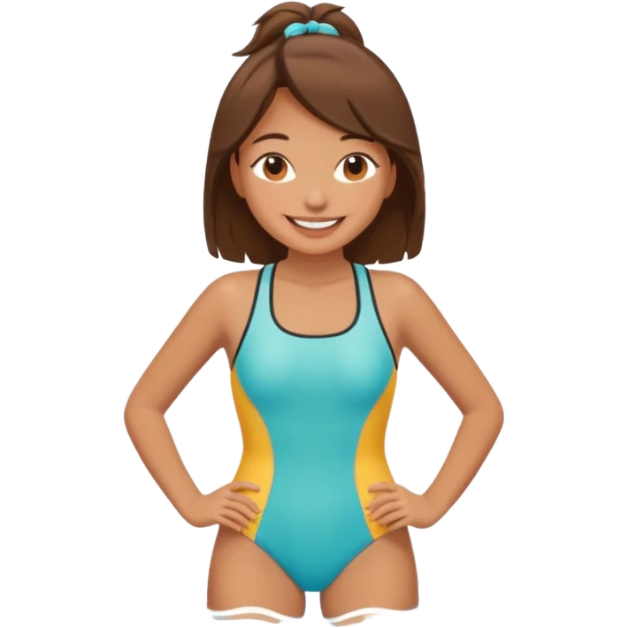 make an emoji of a girl wearing her swimming suit in her show showing her butts emoji