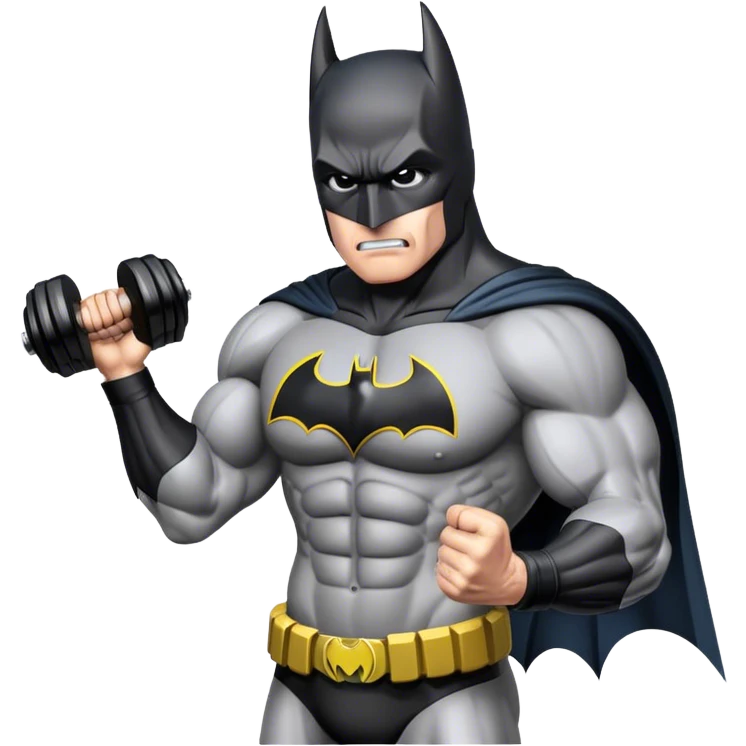 Batman with dumbell emoji