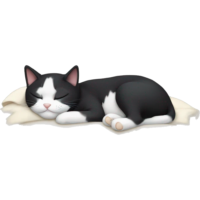 Sleeping tuxedo cat emoji