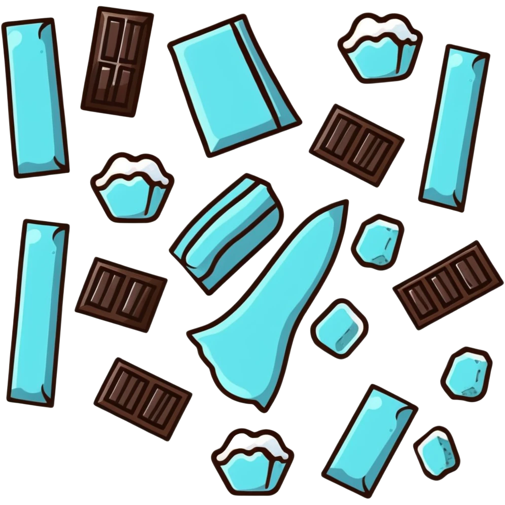 A piece of dark chocolate with sea salt crystals sprinkled on top emoji