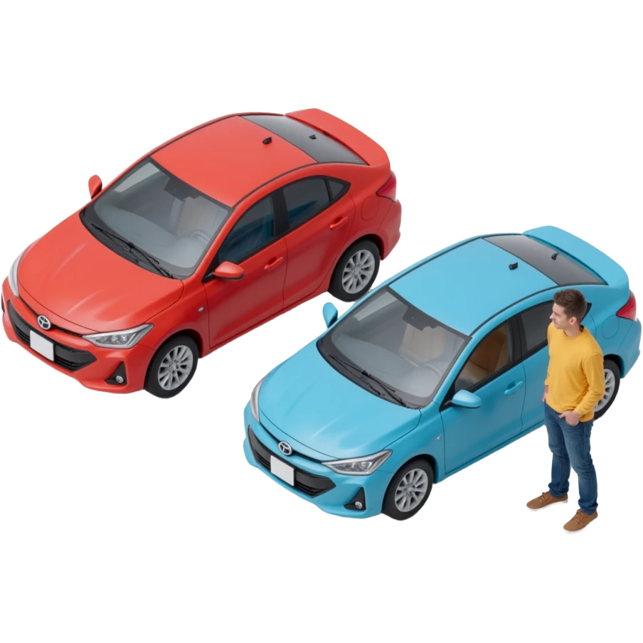 person Comparing two cars emoji