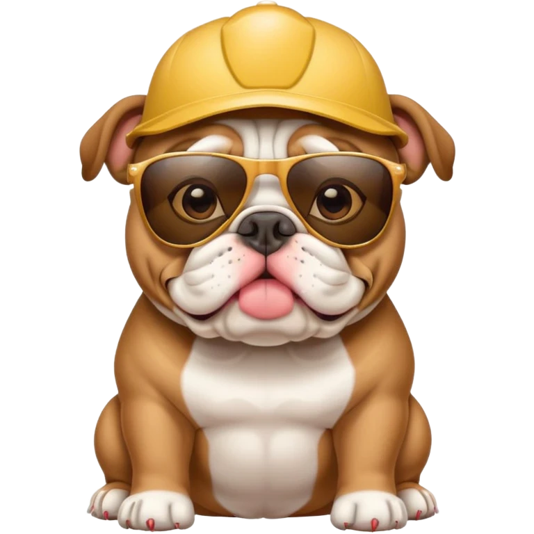 bulldog wearing sunglasses and security hat emoji