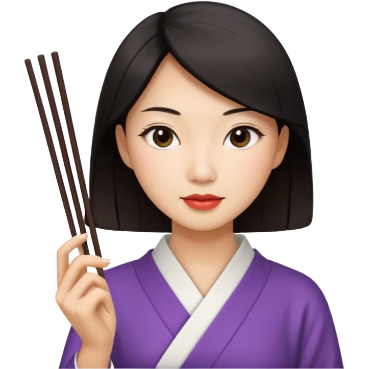 A lady holding chopsticks   emoji