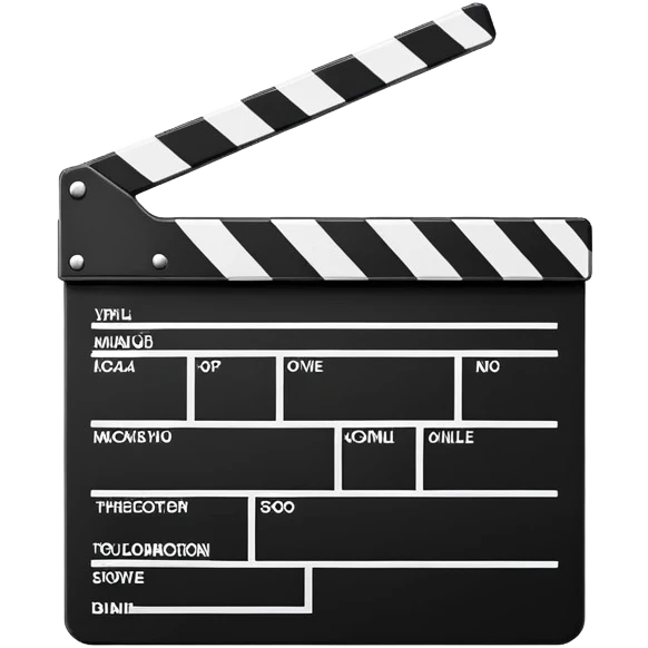 absolute minimalist movie clapperboard, just a rectangle with one diagonal line, clean design emoji