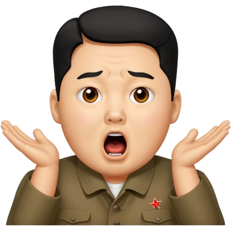 Kim Jon un qui est choqué en ouvrant la bouche emoji