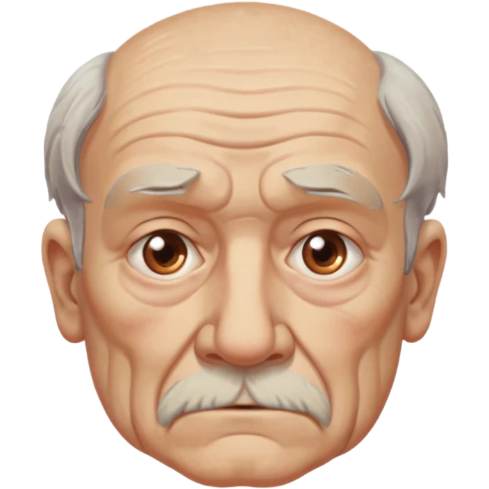 Strict Teacher – old man, serious gaze, raised chalk emoji
